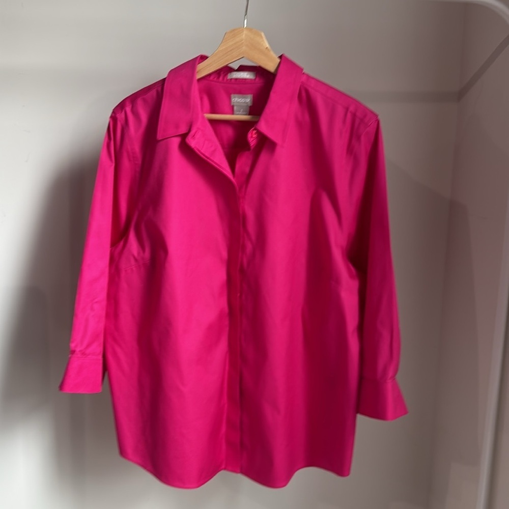 Chico's Vibrant Pink Button-Up Shirt